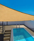 Desert Sand Triangle Shade Sail 18 Ft By 18 Ft By 18 Ft UV Blocking Canopy Over Pool with Mesh Sun Screen