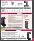 Catalog page showing Beefy 5 Ton Ratchet Arbor Press With Heavy Duty Cast Frame 4 Position Anvil Quick Ram Hand Wheel 35 Inch Height