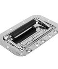 8 Pack Heavy Duty Recessed Pull Handles With Spring Loaded Grip For Toolbox And Barn Door, Carbon Steel Silver Finish, Rust Resistant