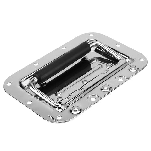 8 Pack Heavy Duty Recessed Pull Handles With Spring Loaded Grip For Toolbox And Barn Door, Carbon Steel Silver Finish, Rust Resistant