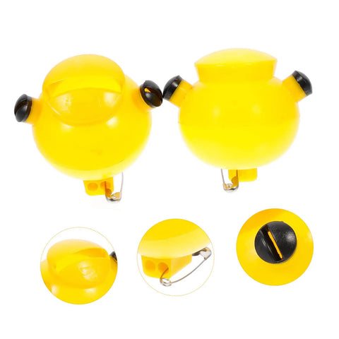 Two Pack Portable Three Tone Pigeon Training Whistles For Communication And Outdoor Loft Training Bird Supplies Compact 2.16 By 2.16 By 1.77 Inches, yellow plastic with black accents close-up.