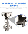 10 Pack Stainless Steel Cabinet Door Hinges With Ultra Quiet Soft Close, heat-treated spring focus