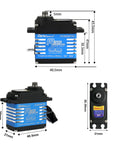 35Kg Waterproof RC Servo Motor At 7.4V Digital Servo With 180/270 Degree Travel Beefy Steel Helical Gear 25T Arm dimensions