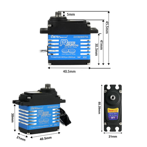 35Kg Waterproof RC Servo Motor At 7.4V Digital Servo With 180/270 Degree Travel Beefy Steel Helical Gear 25T Arm dimensions
