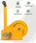 Heavy Duty Hand Crank Winch Featuring Dual Ratchet Brake And Precision Bearing Drivetrain with two-way self-locking design.