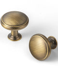 Brushed Bronze Cabinet Knobs 6 Pack Set For Kitchen Cabinets And Dressers Zinc Alloy Drawer Pulls with single hole mounting