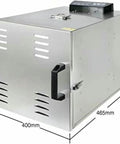 Pro-Level 10-Layer Commercial Food Dehydrator Stainless Steel Electric Drying System with dimensions 400mm x 380mm x 430mm.