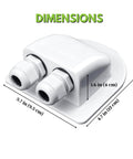 Go-To Dual Cable Gland Waterproof Box For Solar Panels With Roof Mount Kit dimensions 3.7x4.7x1.6 inches