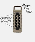 Ranger Outdoor Bluetooth Speaker 5.4, Rugged IP67 Waterproof, Shockproof, Ultra Portable, tan finish, magnetic mounts detail