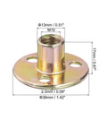 Top Shelf Heavy Duty M10 Screw In Tee Nuts Made From Premium Carbon Steel Round Flange T Nuts with dimensions, ideal for furniture hardware.