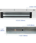 Outdoor Waterproof Magnetic Door Lock 12V 24V 600lbs Holding Force With Z And L Brackets dimensions