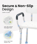 Heavy Duty Adjustable Shower Chair For Inside Shower With 500 Lb Capacity Oversize Bath Seat With Anti Slip Rubber Tips