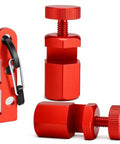 Tall Pro Grade Stair Gauges For Framing Square With Holder And Hook, red aluminum construction, precise right angles