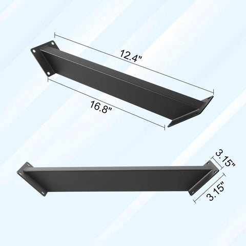 Diagram showing dimensions of 4 Pack 45 Degree Angle Support Brackets For Pergolas And Wood Structures, Heavy Duty Steel With Black Powder Coat