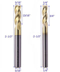 Pro Grade Solid Carbide End Mill Set For Aluminum 5 Pcs One Eighth To Three Eighths Inch ZRN Coated 3 Flute 37 Degree Helix HRC55 CNC Router Bits Square End Bits
