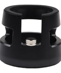 Next Level Adjustable Espresso Tamping Station For 51 To 58mm Portafilter solid aluminum base with height control knob.