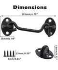 Four Inch Hook And Eye Door Latch Tough As Nails Heavy Duty Stainless Steel Black Finish Gate Latch dimensions