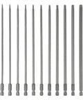 Sick 11-Piece Torx Screwdriver Bit Set With Holes, Super Long 200mm Alloy Steel Hex Shank Bits T6 To T40 Security Star Driver Kit For Electric Drill And Heavy Duty Jobs That Are Totally Awesome. 11-piece T6-T40 alloy steel Torx bits with holes, 200mm hex shank