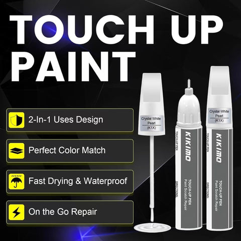 Subaru Ice Silver Metallic Touch Up Paint Kit 2 In 1 With Pen Tip And Brush For Quick Scratch Repair Color Matched Car Paint Repair Tool Easy Fix That Seals Rust And Keeps Your Ride Looking Fresh displayed.