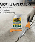 Heavy Duty Waterproof Concrete Crack Filler And Sealant For Driveways And Foundations No Sweat Weatherproof Patching Kit being applied to driveway cracks.
