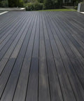 Pro Grade Reactive Water Based Wood Stain For Interior Or Exterior Creates A Badass Smoked Black Brown Finish with sleek deck surface.