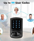 Keypad Door Knob With Passage Mode Keyless Entry Smart Door Lock With Big Backlit Panel HD Digital Backlight 99 User Codes