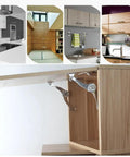 Heavy Duty Built Tough Soft Close Lid Support Hinges For Kitchen Cabinets adjustable zinc alloy hardware installed on cabinet door