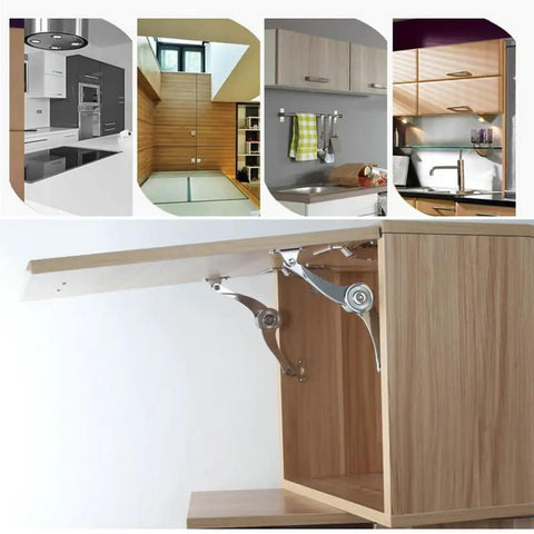 Heavy Duty Built Tough Soft Close Lid Support Hinges For Kitchen Cabinets adjustable zinc alloy hardware installed on cabinet door