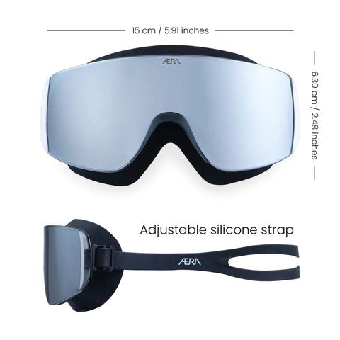 Frameless Ultralight Black Mirror Swim Goggles With VisiClear Nanotech Anti Fog Lens And 100 Percent UV Protection
