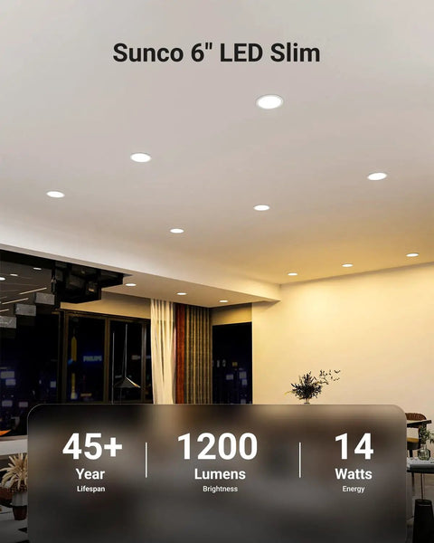 6 Pack 6 Inch Canless Led Recessed Lights Ultra Slim Ic Rated Downlights With Slick Trim Dimmable Upgrade Your Home With Dead Simple Install And Killer Glow