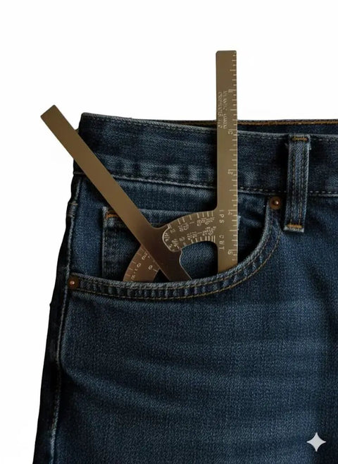 Pocket Sized Pipe Caliper And Ruler Gauge For Iron And Copper Tubing One Quarter Inch To Twelve Inches MM To Inches Converter Zero Adjustable Two In One Tool Zinc Plated Steel Die Punched Numbers Made In USA in jeans pocket