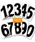 Bold White Vinyl House Numbers Two Sets Of 6 Inch Pre Spaced Address Stickers showing numbers 0-9 for visibility