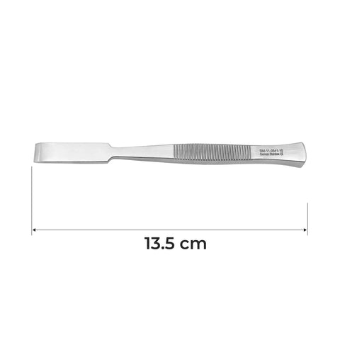 Bone Osteotome For Orthopedic Surgery, Pro Grade Reusable German Stainless Steel Surgical Instrument, Precision Bone Shaping Tool For Pros, Autoclavable 13.5 Cm Length, shown flat