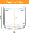 Dimensions of Rotating Makeup Organizer With Two Tier Lazy Susan Turntable For Vanity And Bathroom Counter, Clear Spinning Storage Tray