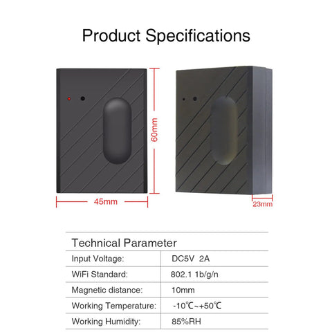 WiFi Garage Door Controller For Smart Home DIYers Stop Yellow Learn Button Hassles With Tuya Smart Life Integration dimensions