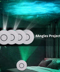 Nebula Star Projector With Effects And 15 Lighting Modes, 360 Degree Rotation, Multi Color LEDs projecting lights onto ceiling