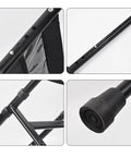 Close-up of adjustable components on 2-In-1 Bed Safety Rails For Seniors With Handy Hand Rail, metal framework and rubber end cap