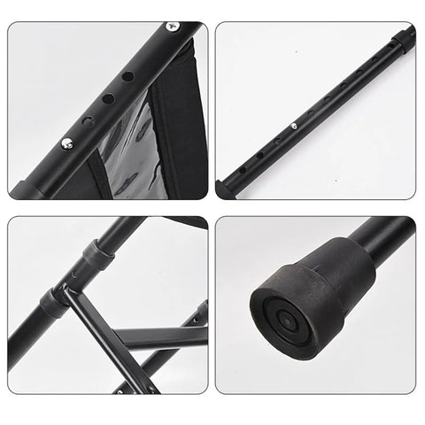 Close-up of adjustable components on 2-In-1 Bed Safety Rails For Seniors With Handy Hand Rail, metal framework and rubber end cap
