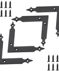 Four Piece L Shaped Corner Brackets Set In Black Carbon Steel For Sliding Barn Doors And Farmhouse Decor Ideal For Garages Gates Shutters