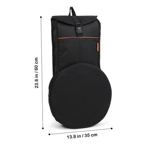 Portable Drum Pouch With Waterproof Mallet Storage For Percussion Gear And Snare Drum Essentials Hella Tough Oxford Fabric Bag in black, 23.6 in x 13.8 in.