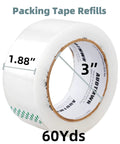 Clear Packing Tape Refills Heavy Duty For Moving And Shipping 1.88 Inch By 60 Yards 2 Rolls Super Sticky Adhesive