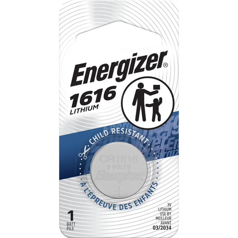 Heavy Duty Cr1616 Lithium Coin Battery One Pack with 3V output in packaging, ideal for heart rate monitors and remotes.