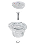 Chateau Collection Chrome And White Insert Replacement Tub And Shower Faucet Knob Handle Kit with installation components displayed