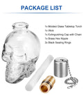 Lit Skeleton Skull Glass Table Torch For Outdoor Patio Decor DIY Skull Lantern Lighting For Parties And Holidays package contents