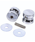 Heavy Duty Aluminum Door Handle For Glass Doors And Cabinets, 1.1 Inch Diameter, Silent Hydraulic Soft Close Buffer, screws visible