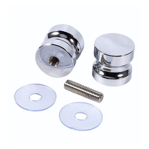 Heavy Duty Aluminum Door Handle For Glass Doors And Cabinets, 1.1 Inch Diameter, Silent Hydraulic Soft Close Buffer, screws visible