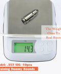 Steel Safety Practice Rounds For Dry Fire Training, Action Trainer Dummy Rounds For Pistol Caliber 357 SIG on digital scale