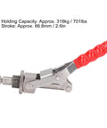180 Degree Quick Release Push Pull Toggle Clamp With 701 Lbs Holding Capacity, 66.8mm Stroke, 304 stainless steel, red handle