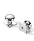 Two Pack One And A Quarter Inch Backplates For Cabinet Knobs In Polished Chrome Drawer Hardware With Vintage Aged Look Heavy Duty Zinc Alloy