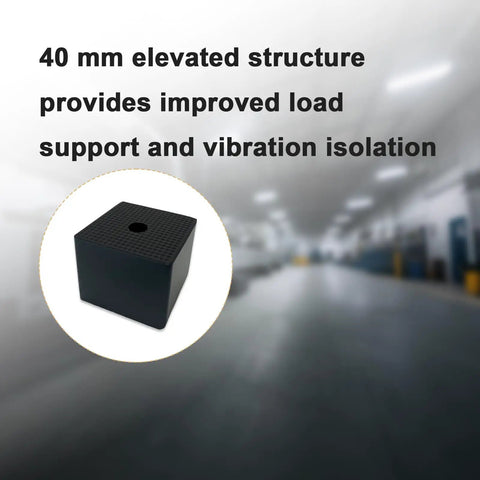 4 Pack Beefy Heavy Duty Rubber Anti Vibration Pads 50x50x40 Mm 2x2x1.6 Inches For Washing Machines Dryers Refrigerators AC Units Treadmills Furniture Legs And Industrial Machinery Home Office Gym Use, 40 mm elevated pad